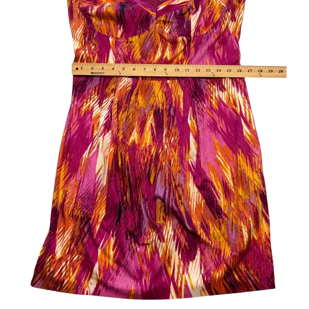 Bisou Bisou Strapless Sheath Dress Size 16 Pink Orange Abstract Cocktail Dress - Picture 8 of 10